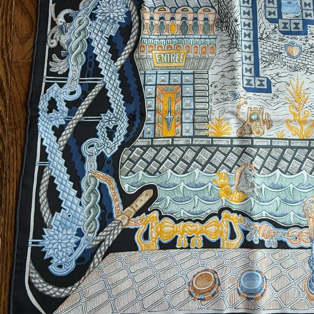 Hermes 90cm silk Scarf "Super Silk Quest" - Picture 6 of 9